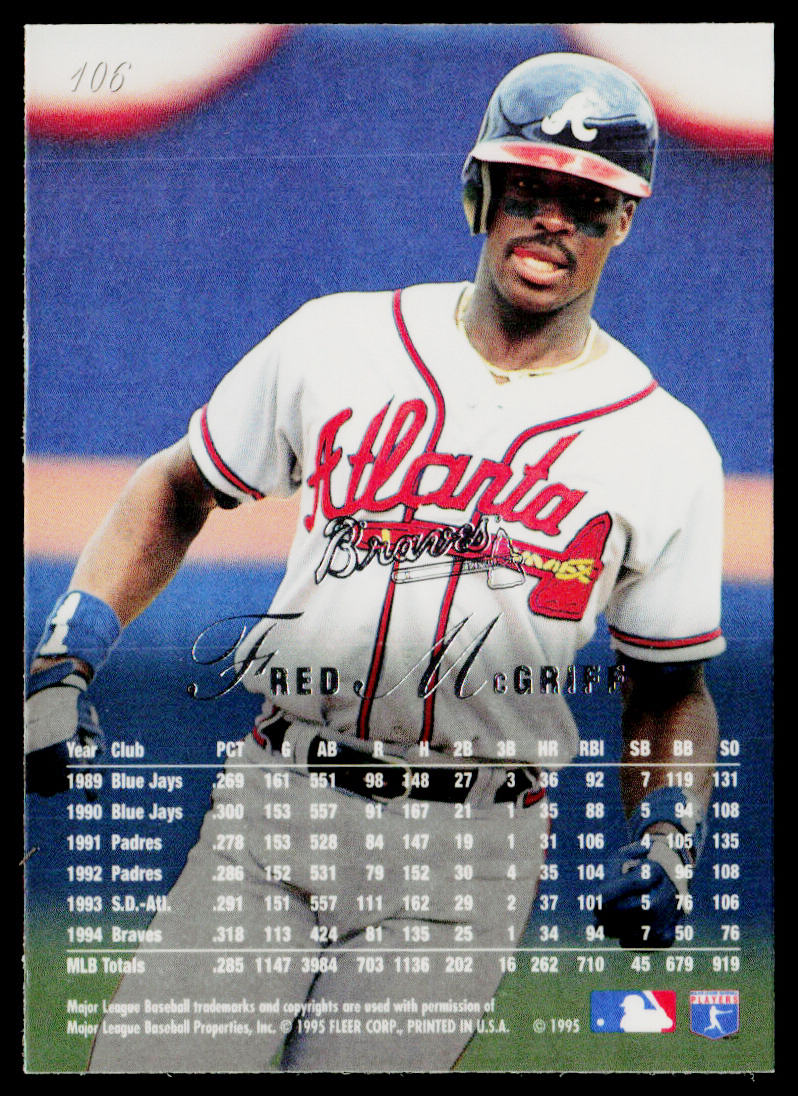 Fred McGriff 1995 Flair #106 Atlanta Braves