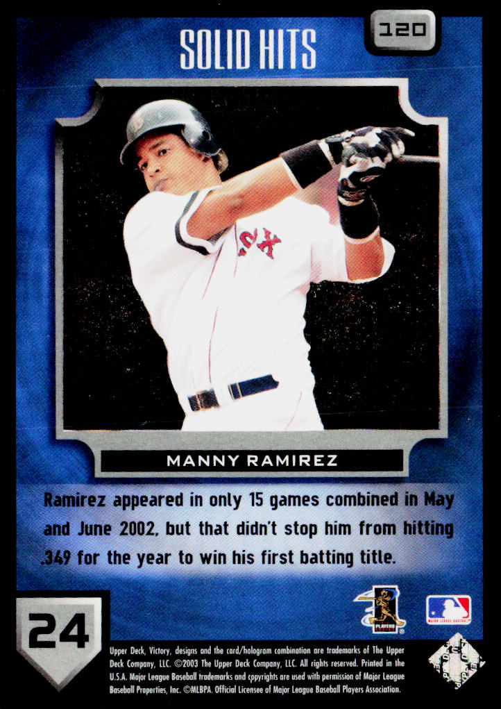 Manny Ramirez 2003 Upper Deck Victory #120 Boston Red Sox