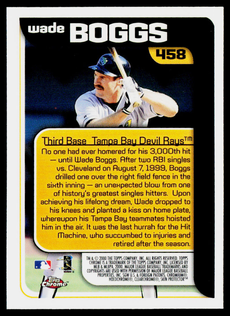 Wade Boggs 2000 Topps #458 Tampa Bay Devil Rays