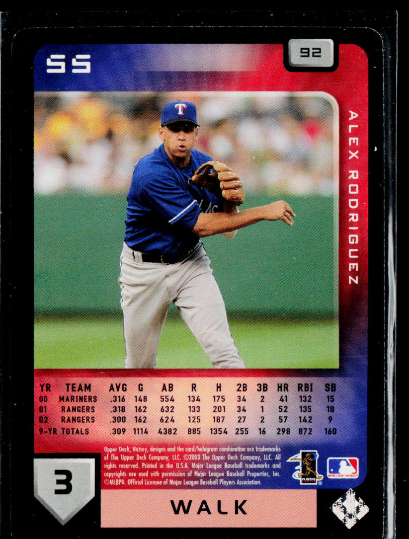 Alex Rodriguez 2003 Upper Deck Victory #92 Texas Rangers