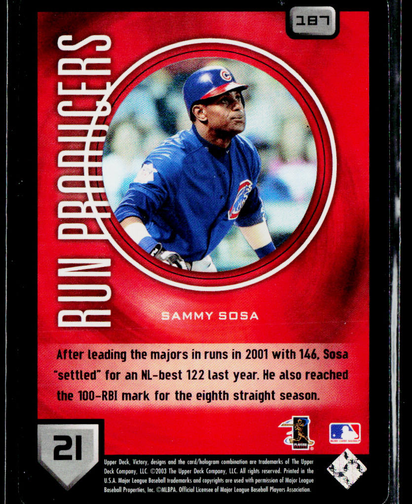 Sammy Sosa 2003 Upper Deck Victory #187 Chicago Cubs