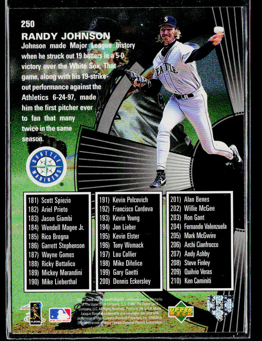 Randy Johnson 1998 Upper Deck #250 Seattle Mariners