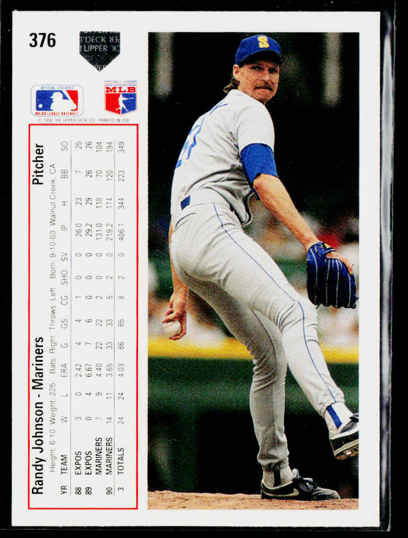 Randy Johnson 1991 Upper Deck #376d Seattle Mariners