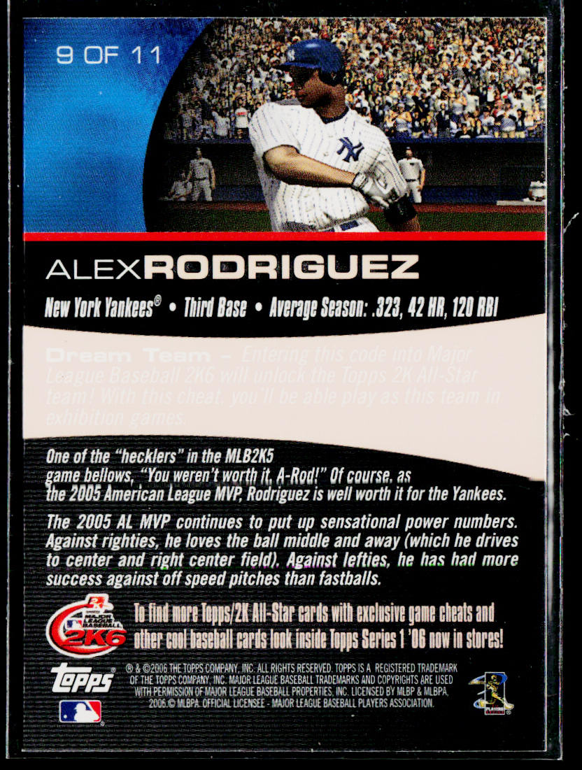 Alex Rodriguez 2006 Topps 2K All-Stars #9 New York Yankees