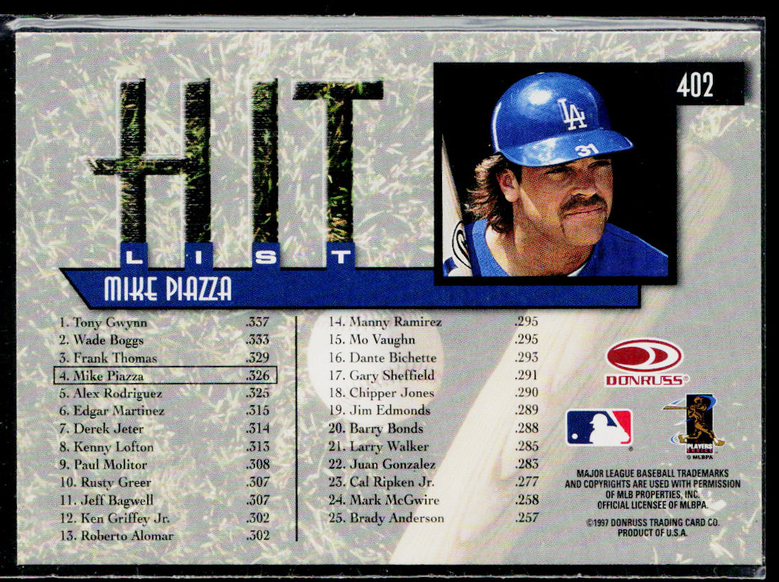 Mike Piazza 1997 Donruss #402 Los Angeles Dodgers