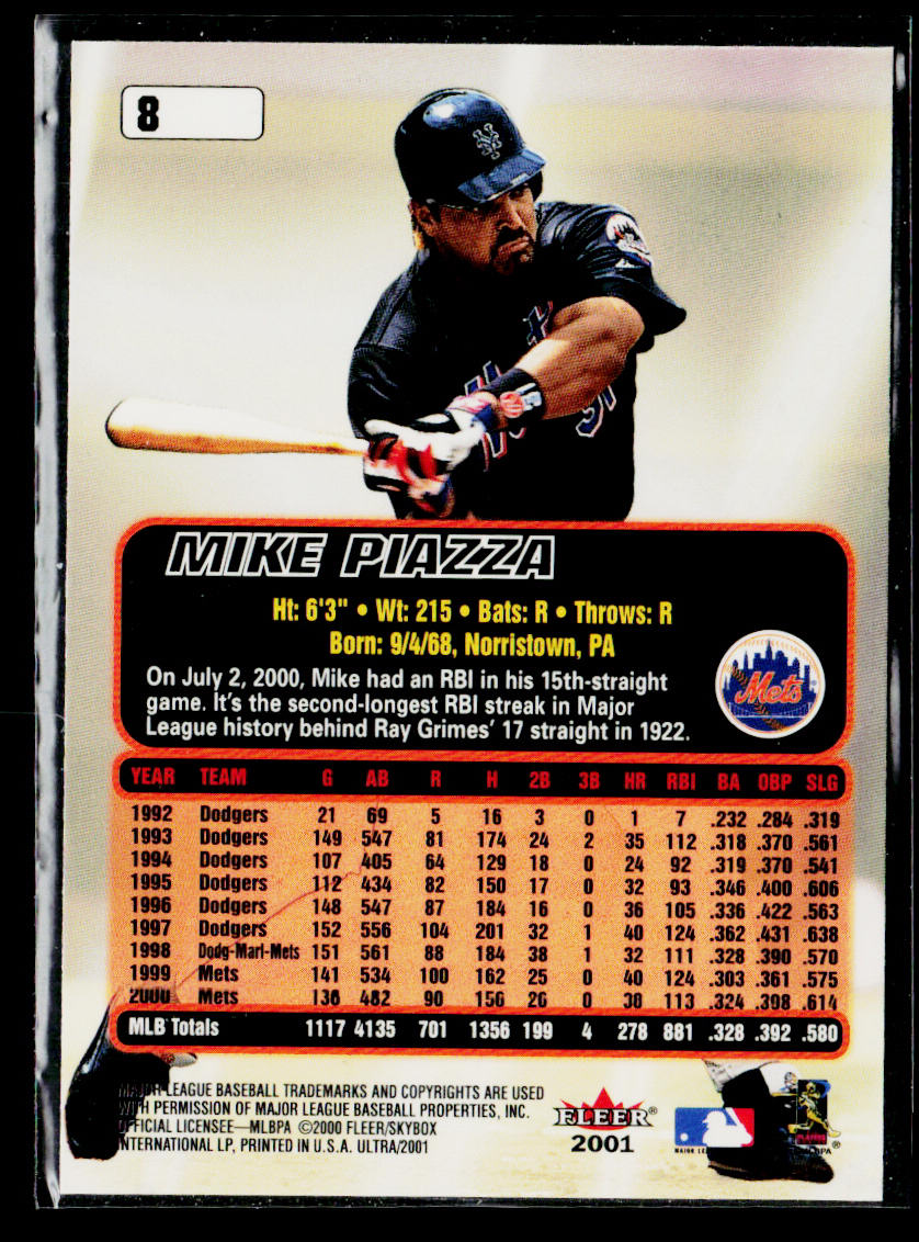 Mike Piazza 2001 Ultra #8 New York Mets