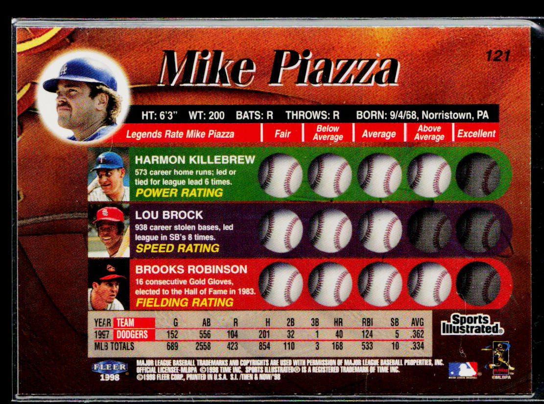 Mike Piazza 1998 Sports Illustrated Then and Now #121 Los Angeles Dodgers