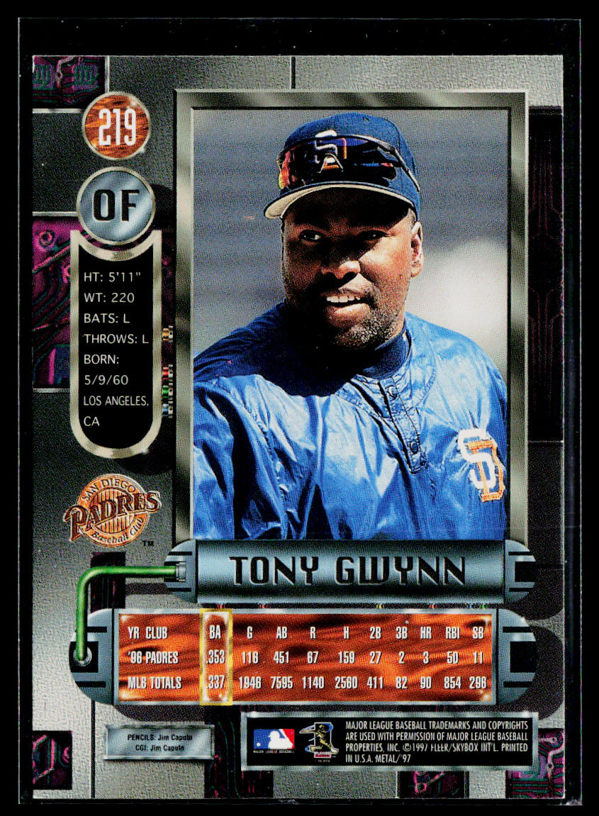 Tony Gwynn 1997 Metal Universe #219 San Diego Padres
