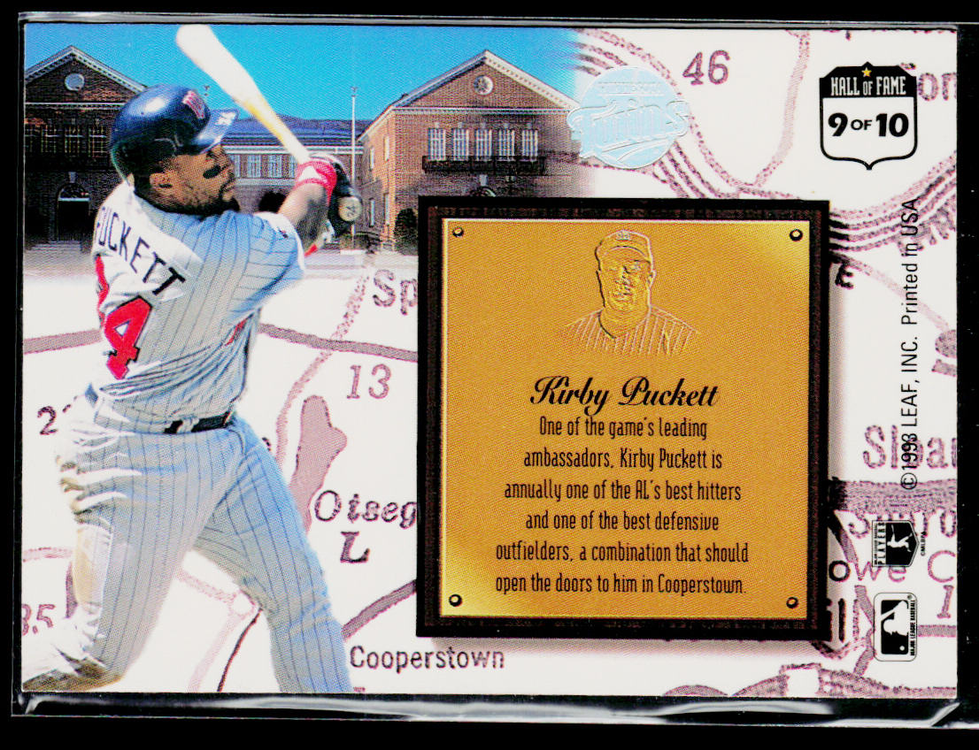 Kirby Puckett 1993 Leaf Heading for the Hall #9 Minnesota Twins