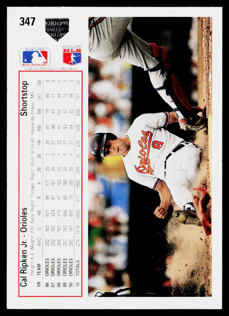 Cal Ripken Jr. 1991 Upper Deck #347 Baltimore Orioles