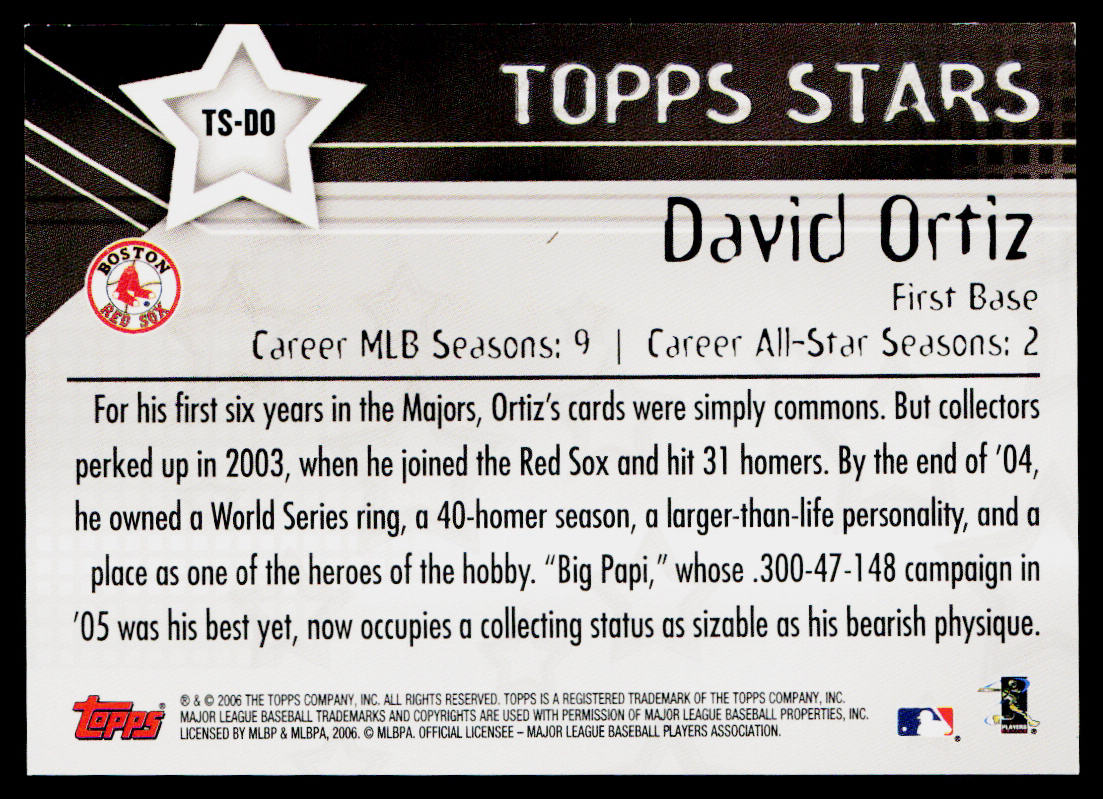 David Ortiz 2006 Topps Topps Stars #TS-DO Boston Red Sox