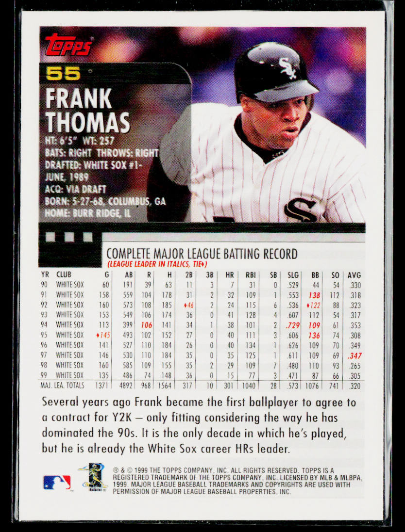 Frank Thomas 2000 Topps #55 Chicago White Sox