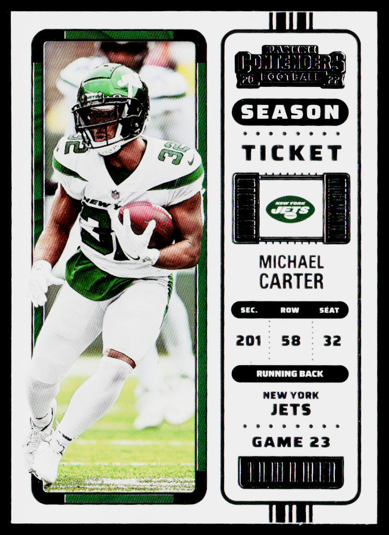 Michael Carter 2022 Panini Contenders #92 New York Jets