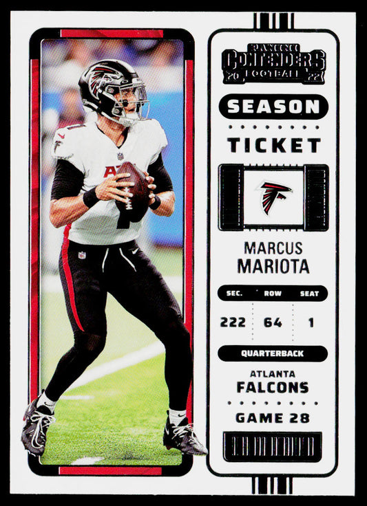 Marcus Mariota 2022 Panini Contenders #8 Atlanta Falcons