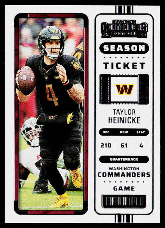 Taylor Heinicke 2022 Panini Contenders #98 Washington Commanders
