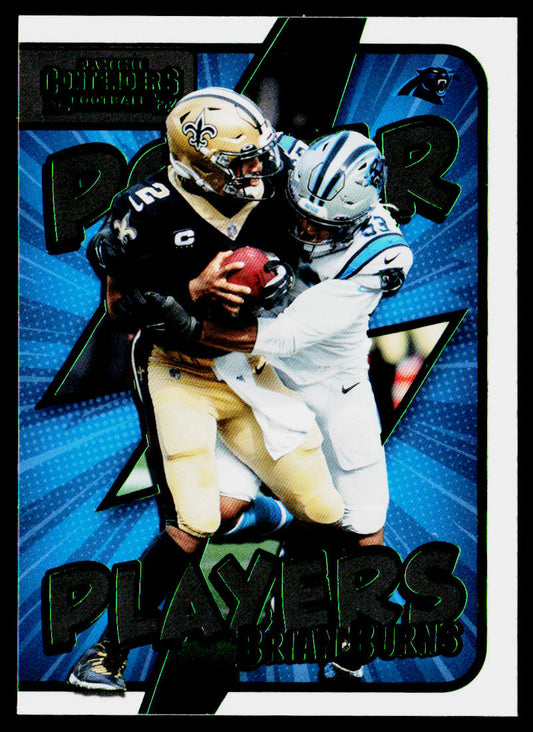 Brian Burns 2022 Panini Contenders Power Players Emerald #PWR-BBU