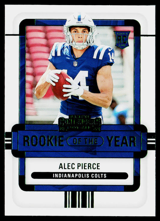Alec Pierce 2022 Panini Contenders Rookie of the Year Emerald #ROY-API
