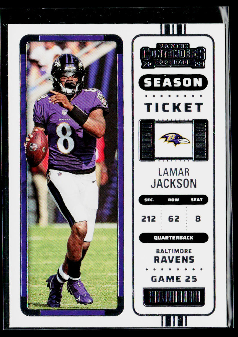 Lamar Jackson 2022 Panini Contenders Playoff Ticket #5 SN Baltimore Ravens