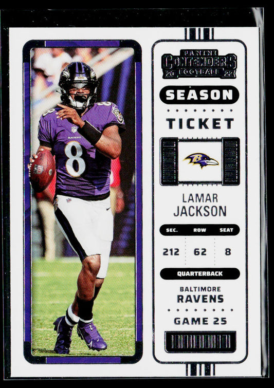 Lamar Jackson 2022 Panini Contenders Playoff Ticket #5 SN Baltimore Ravens