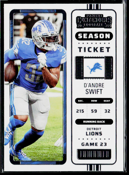 D'Andre Swift 2022 Panini Contenders #35 Detroit Lions