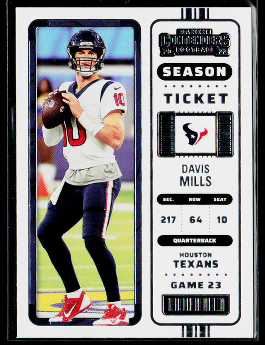 Davis Mills 2022 Panini Contenders #37 Houston Texans