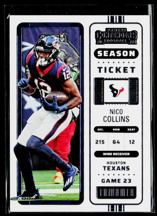 Nico Collins 2022 Panini Contenders #39 Houston Texans