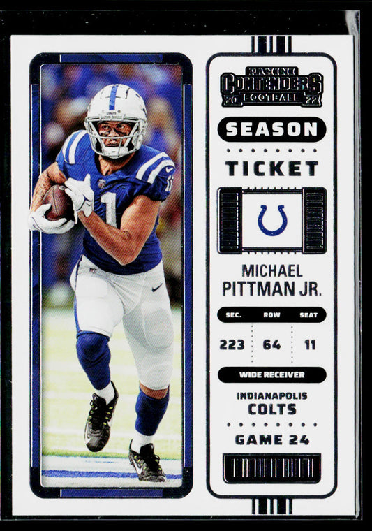 Michael Pittman Jr. 2022 Panini Contenders #45 Indianapolis Colts
