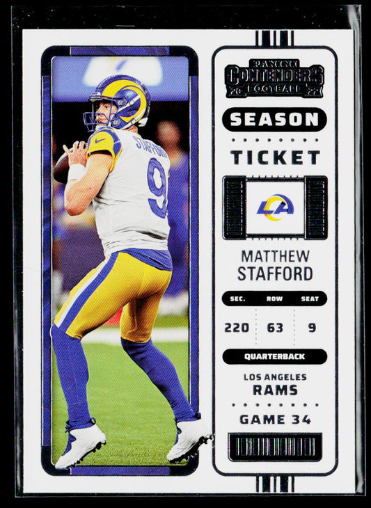 Matthew Stafford 2022 Panini Contenders #47 Los Angeles Rams