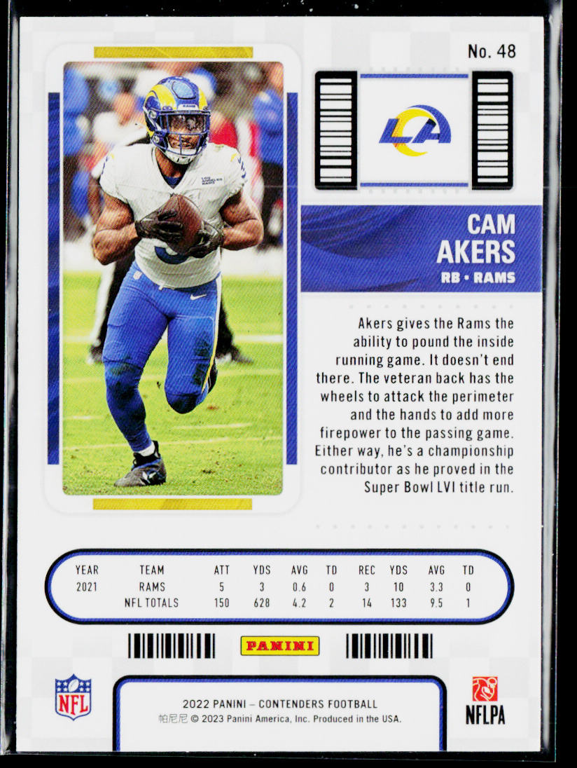 Cam Akers 2022 Panini Contenders #48 Los Angeles Rams