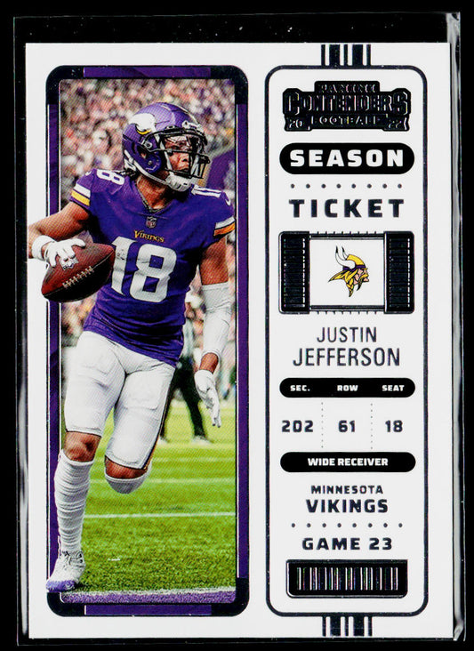 Justin Jefferson 2022 Panini Contenders #55 Minnesota Vikings