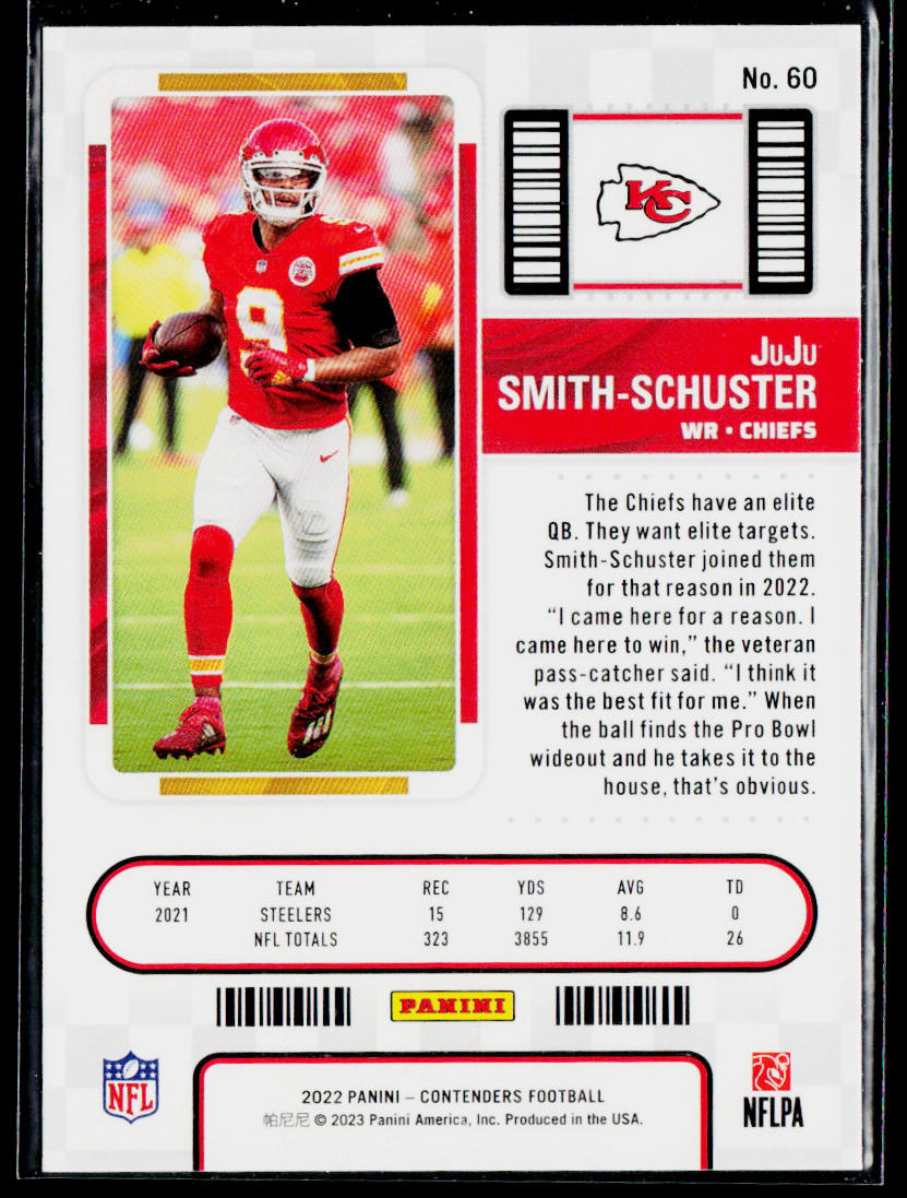 JuJu Smith-Schuster 2022 Panini Contenders #60 Kansas City Chiefs