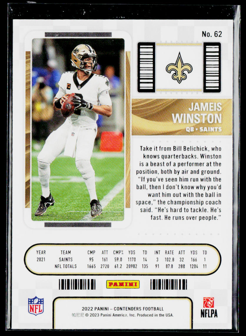 Jameis Winston 2022 Panini Contenders #62 New Orleans Saints