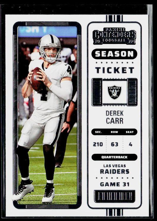 Derek Carr 2022 Panini Contenders #66 Las Vegas Raiders