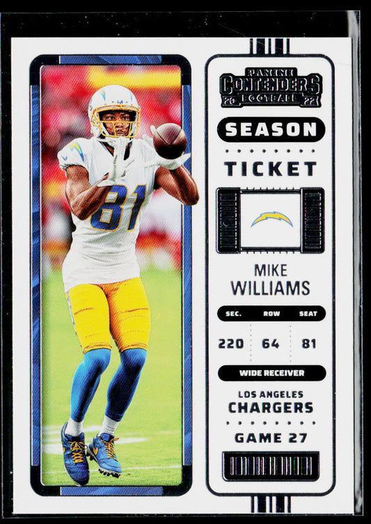 Mike Williams 2022 Panini Contenders #74 Los Angeles Chargers