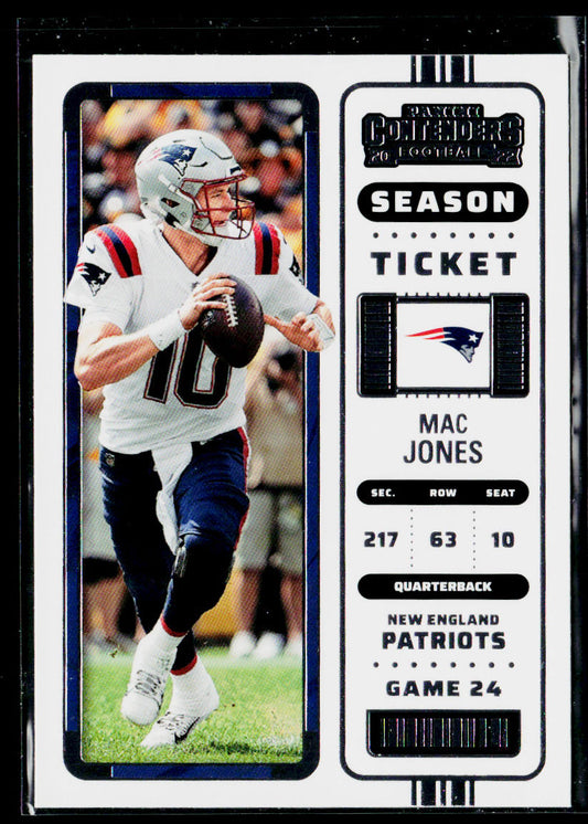 Mac Jones 2022 Panini Contenders #85 New England Patriots