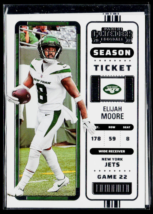 Elijah Moore 2022 Panini Contenders #91 New York Jets