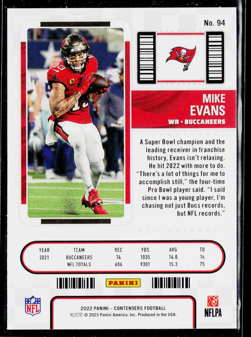 Mike Evans 2022 Panini Contenders #94 Tampa Bay Buccaneers