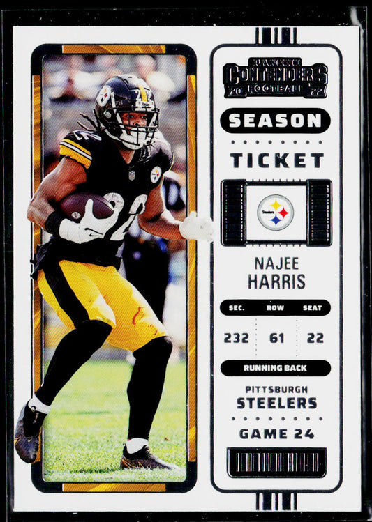 Najee Harris 2022 Panini Contenders #97 Pittsburgh Steelers