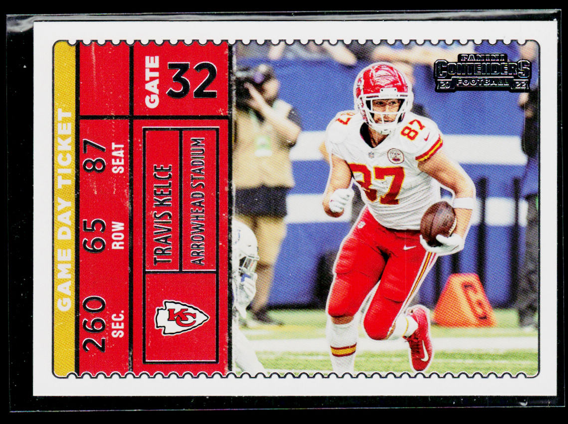 Travis Kelce 2022 Panini Contenders Game Day Ticket #GDT-TKE Kansas City Chiefs