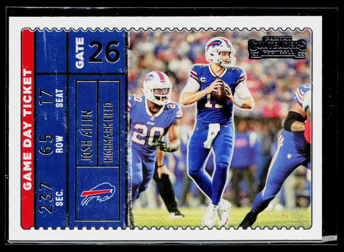 Josh Allen 2022 Panini Contenders Game Day Ticket #GDT-JAL Buffalo Bills