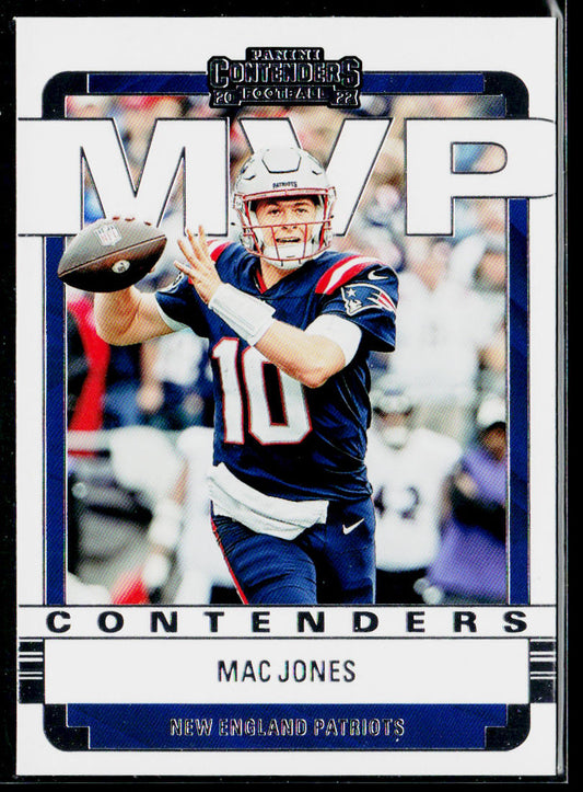 Mac Jones 2022 Panini Contenders MVP Contenders #MVP-MJO New England Patriots