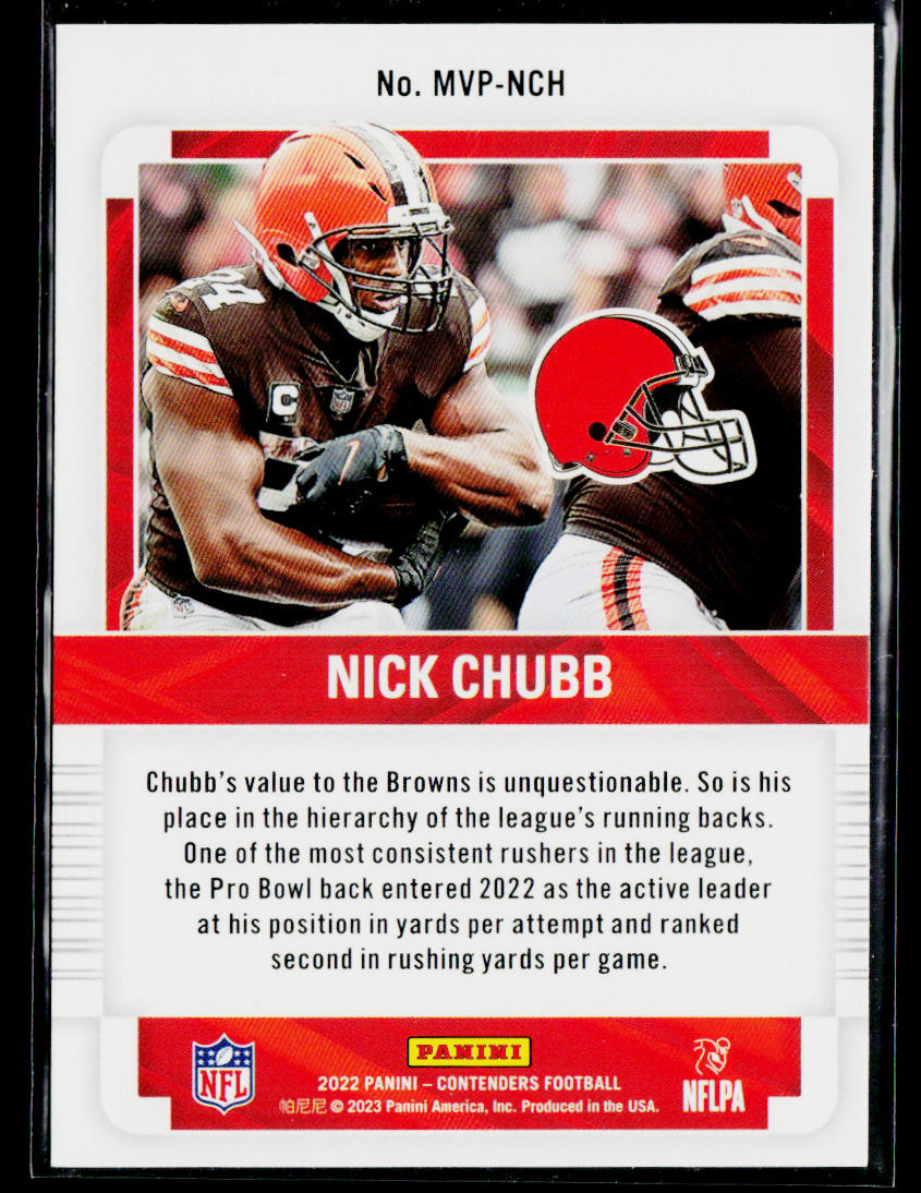 Nick Chubb 2022 Panini Contenders MVP Contenders #MVP-NCH Cleveland Browns