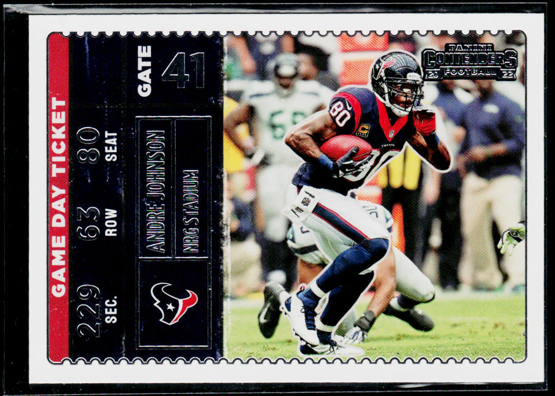 Andre Johnson 2022 Panini Contenders Game Day Ticket #GDT-AJO Houston Texans