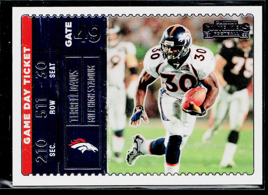Terrell Davis 2022 Panini Contenders Game Day Ticket #GDT-TDA Denver Broncos