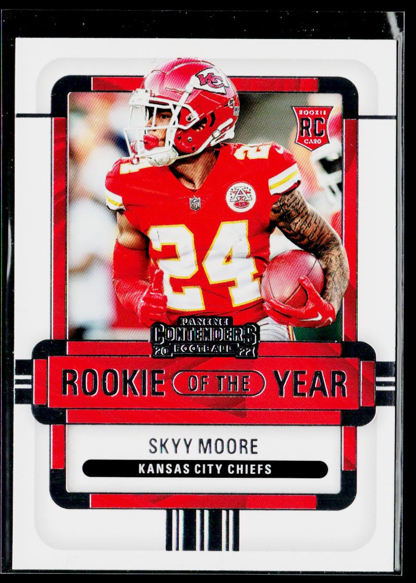 Skyy Moore 2022 Panini Contenders Rookie of the Year #ROY-SMO Kansas City Chiefs