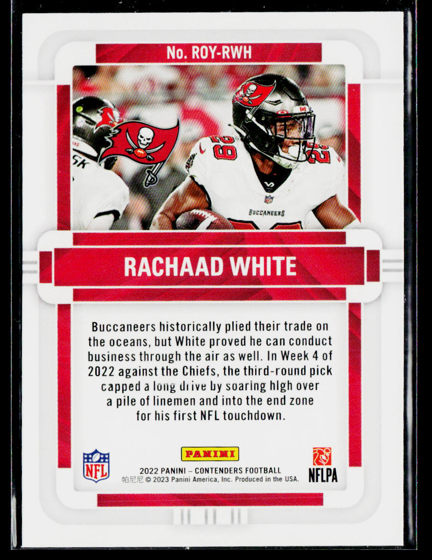 Rachaad White 2022 Panini Contenders Rookie of the Year #ROY-RWH Buccaneers