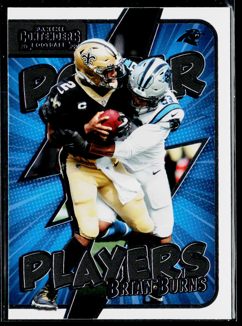 Brian Burns 2022 Panini Contenders Power Players #PWR-BBU Carolina Panthers