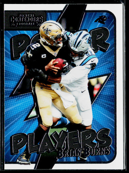 Brian Burns 2022 Panini Contenders Power Players #PWR-BBU Carolina Panthers