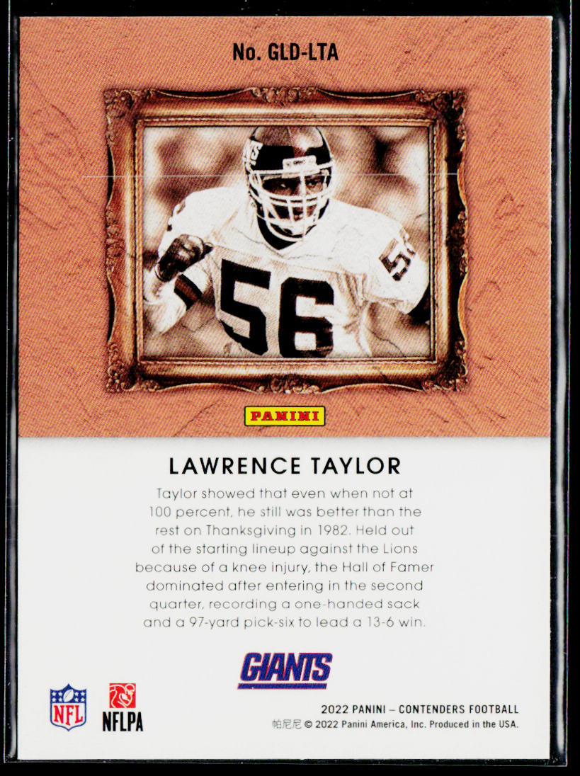 Lawrence Taylor 2022 Panini Contenders Gladiators #GLD-LTA New York Giants