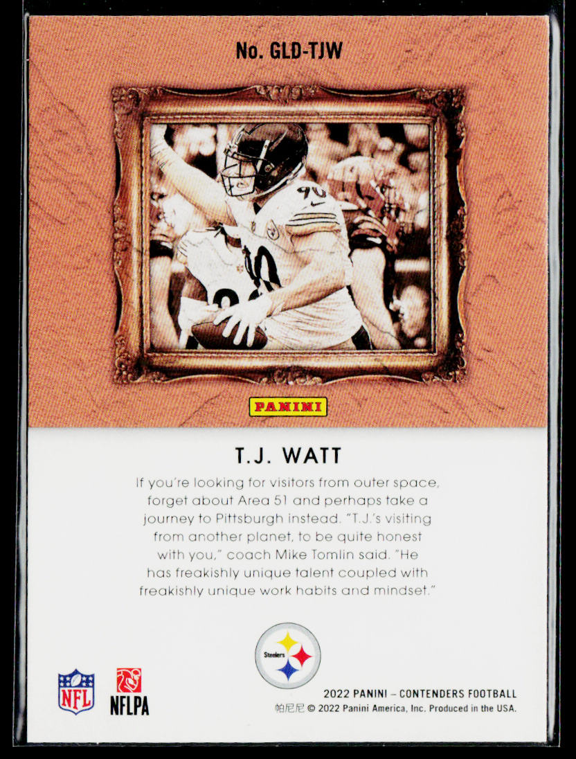 T.J. Watt 2022 Panini Contenders Gladiators #GLD-TJW Pittsburgh Steelers